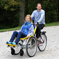 The DUET Wheelchair Bicycle Tandem